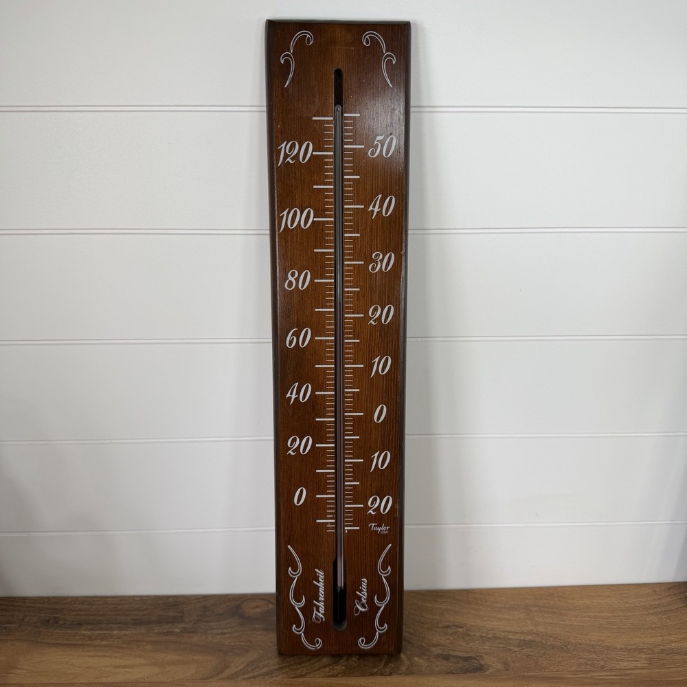 Taylor Outdoor Wall Thermometer VTG Cottagecore Country Porch Kitchen XL 23.5"